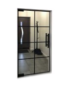 Dveře kyvné 10 mm loft design černé se samozavíračem
